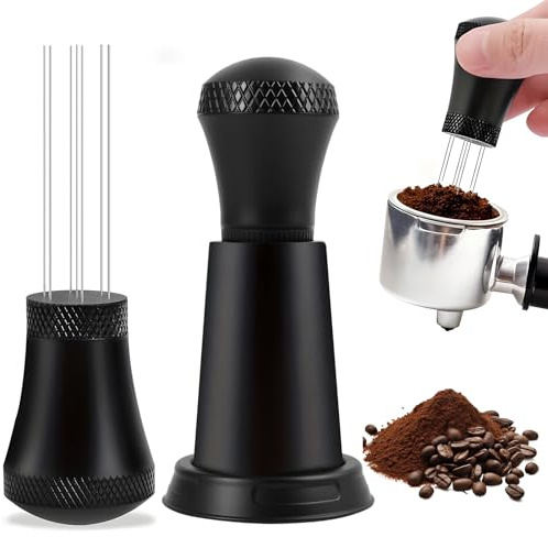 EceoThsy Herramienta de Distribución WDT para Café con 10 Agujas de Acero Inoxidable | Agitador de Café Espresso Profesional | Accesorios para la Preparación de Espresso | Distributores de Café