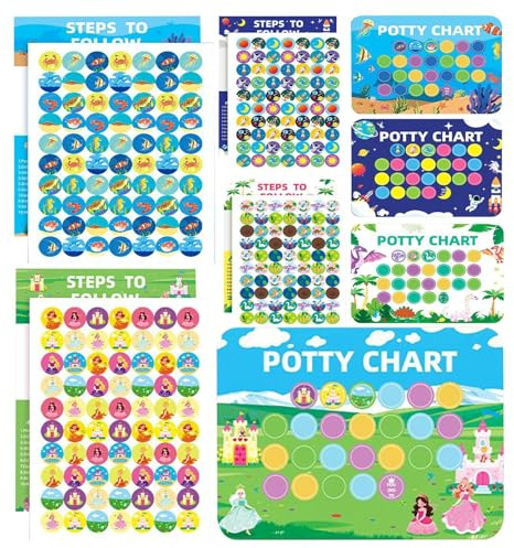 Tablero de Recompensas para Dejar el Pañal - Tablero de Entrenamiento para Baño Infantil con Pegatinas Divertidas,Calendario De Ayuda Para El Comportamiento Para Niños Niñas - Casa Escuela Guardería B