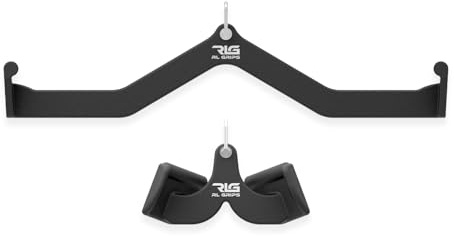 RL Grips® Agarres para Poleas Gym Ergonómicos para Entrenamiento de Espalda - Manerales de Gimnasio para Dorsal con Anclaje Reforzado - Accesorios Gym para Jalones y Remos (Wide L + Close Supinate)
