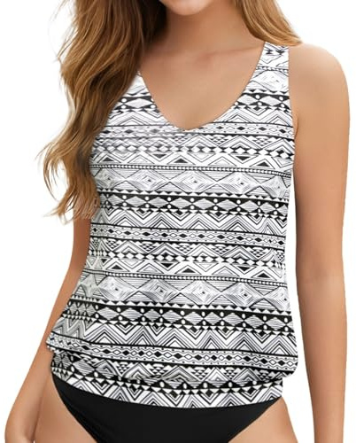 Bikini para mujer, camiseta de tankini para mujer, corte holgado, parte superior de natación sin parte inferior, traje de baño