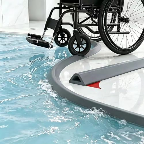 Wet Room Floor Barrier, Shower Tray Sealing Strip, Self-Adhesive Silicone Waterproof Shower Water Barrier for Bathroom Floor, Kitchen Sink,Shower Tray, Wet and Dry Separation(Grey, 1.05m)