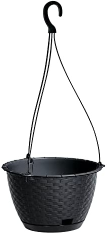 Prosper plast drlw215-s433 21,7 x 14,2 cm ratolla rund blomkruka med krokar – antracit