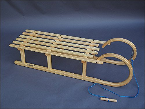 Best For Kids Hörnerrodel 120 cm mit Zugleine Rodelschlitten Davoser aus Holz bis 200 kg belastbar