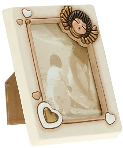 THUN - Portafoto da Parete/Appoggio - Living, Arredare la casa - Idea Regalo - Ceramica - 18,5x14x2 cm, Formato Foto Medio 13x9 cm
