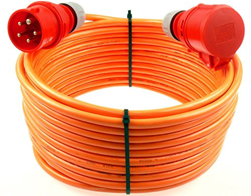 Starkstromkabel Phasenwender 16A 5-50m H07BQ-F 5x1,5 Orange Starkstrom Verlängerungskabel CEE Verlängerung 16 Ampere Kabel Baustelle Werkstatt Industrie Geeignet Outdoor IP44 (5m Phasenwender)