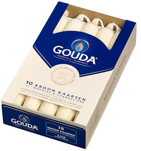 Gouda Kronljus Elfenben 200/24, 10 st