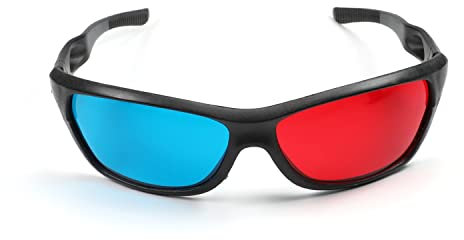 Othmro 1 x rot-blaue 3D-Brille/Cyan-Anaglyphen-Brille, dimensionale 3D-Visionbrille für TV-Spiele, DVD, 3D, virtuelles Video