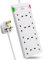 EXTRASTAR 8 Way Extension Leads with Surge Protection, 13A 3120W Approved British UK Wall Mounted Power Strips with 2 Metre Extension Cord for Home, Office - White