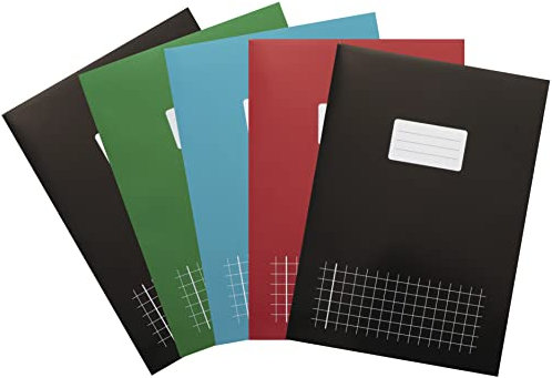 Hamelin Schulhefte 5 Stück A4 kariert 10mm 40 Blatt zufallsfarben