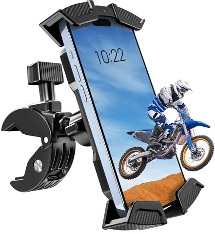 BUGANI Bike Phone Holder for Bike, Motorbike Phone Holder, Security Lock, One-Hand Operation, 360° Rotatable Adjustable, Support for iPhone Samsung 4.7''-6.8 Models