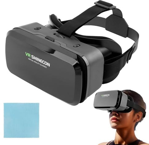 VR Headset 3D VR Glasses, Universal Virtual Reality Goggles for Kids & Adults, Adjustable Distance Eye Protection, Virtual Reality Helmet for Movies,TV & Video Games