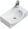 EMKE Hängewaschbecken 405 x 280 x 140 mm – Kompaktes und elegantes Waschbecken für kleine Badezimmer und Gäste-WC – Wasserhahn auf der rechten Seite, Wandmontage, weiß glänzend