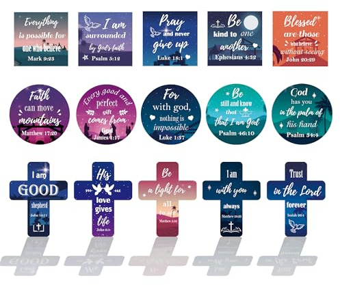 Magneti da frigorifero ispiratori con versi della Bibbia, 15 magneti motivazionali con citazione cristiana, magnete spirituale per versi della Bibbia, per forniture per frigorifero