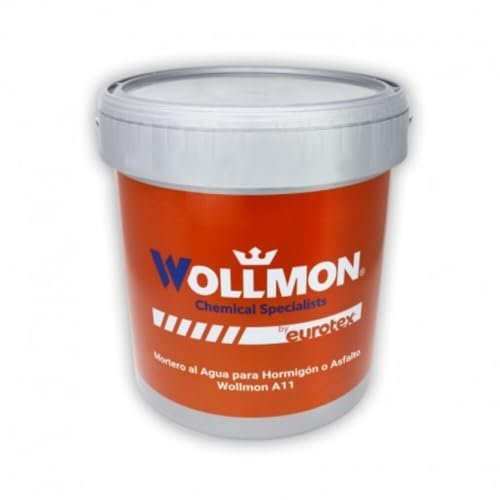 WOLLMON Slurry para Hormigón y Asfalto - Mortero Acrílico al agua para la regularización de suelos - Aporta dureza sobre asfalto, hormigón o aglomerado A11 (Rojo RAL 3013)