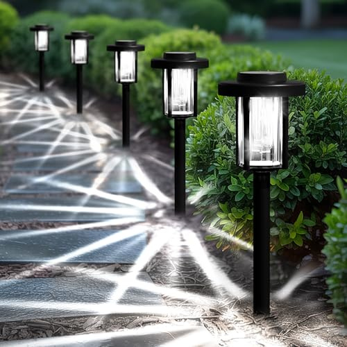 Solpex Lámparas solares para exteriores, 6 unidades, luces LED solares para jardín, decoración de jardín, impermeable, iluminación solar para caminos, jardines, terrazas, paisajes, pasarelas, color