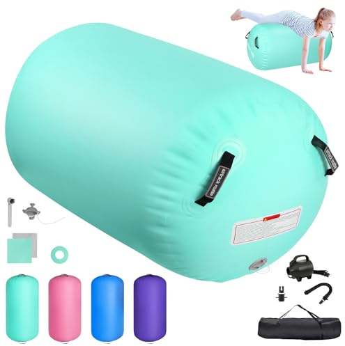 Airtrack Matte Aufblasbare Air Roll,100/120cm Gymnastik Rolle Barrel Tumbling Yoga Gymnastikmatte, Fitnessrolle