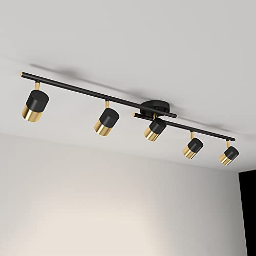 Modern Fixed Track Lighting Kit Adjustable Ceiling Spotlight, GU10 Surface Mounted Accent Spot Light Wall/Ceiling Swivel Lamp, Directional Spotlights for Kitchen Corridor