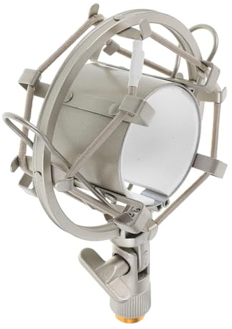FUNOMOCYA Soporte Antivibración Metálico para Micrófonos de Condensador Suspensión con Absorción de Compatible con Estudios Profesionales y Grabaciones Casa