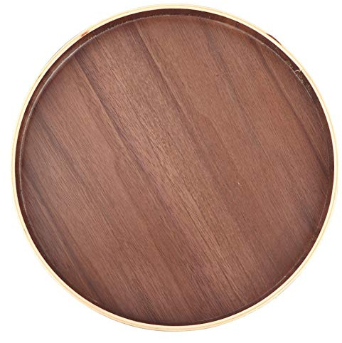 Yctze VERAGGIO DI SERVIZIO DI INGGERA IN STILE GIAPPONESE - Cibo Versatile, Piatto DI Frutta e Bevanda per Casa, e Hotel Uso (Disco di colore in noce da 30 cm)