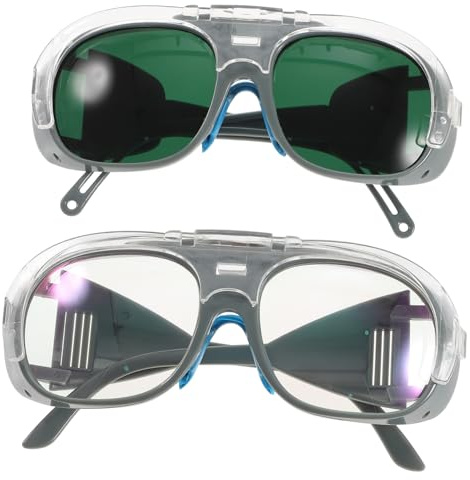 Anneome 2 pezzi Occhiali da Saldatura Professionali Leggeri con Antiabbagliamento e Resistenti Agli Urti Protezione Occhi per Lavoro Sicuro