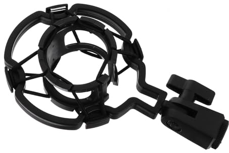 NIYANGLE Soporte para Micrófono Clip Antivibración de Plástico Negro Compatible Micrófonos de Condensador Soporte de Suspensión Ajustable para Grabación y Transmisión