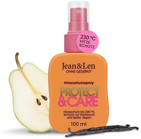 Jean & Len Spray Protect & Care, protège jusqu'à 230 °C contre casse et fourches, rend les cheveux souples, sans silicone ni parabène, vegan, 100 ml