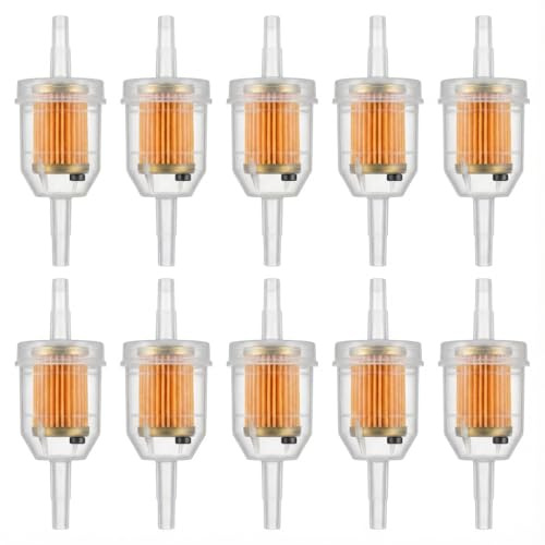 CocoMocart 10 Pack 1/4 Inch Inline Fuel Filter for Kawasaki Briggs & Stratton Kohler Engines - Universal Replacement Gasoline Filters with Magnet 1/4 and 5/16 For John Deere