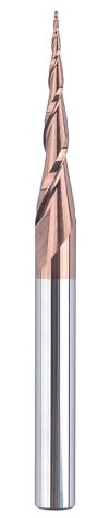 SpeTool Kugelkopffräser Konische Fräser für Oberfräse CNC 2 Flöten 0,25 mm Radius VHM Gravierfräser 6mm Schaft mit HSi Beschichtung Schaftfräser für 2D und 3D Gravur