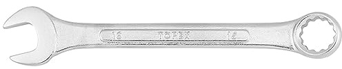 TOPEX Gabelringschlüsell - Maul-Ringschlüssel Ring Maulschlüssel Gabelringschlüssel - Ring-Maulschlüssel - Chrom-Vanadium Stahl Silber - Für Heimwerker und Profis geeignet – 16x185 mm