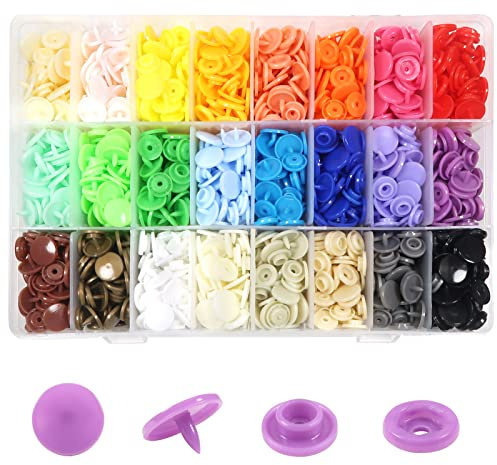 TOAOB 432 Ensembles Bouton Pressions T5 Pression Plastiques Multicolore Resine Coloris pour Accessoires Couture Vêtements DIY