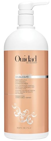 Ouidad Weightless Cleansing Conditioner, Curl Shaper Double Duty, Enhances Natural Curls 1L