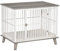 PawHut Hundekäfig für Zuhause, Abschließbar Hundehütte mit Kissen, Hundebox mit Tür, Hundehaus für mittelgroße Hunde unter 15 kg, Grau, 86 x 60 x 70 cm