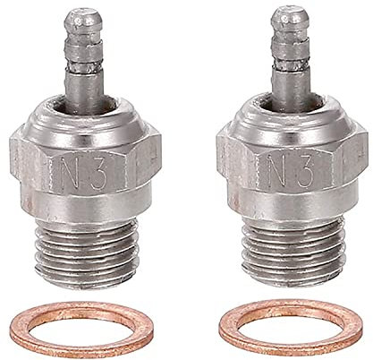 WANGCL Lot de 2 bougies de préchauffage N3 pour voiture télécommandée 1/10, compatible avec Traxxas Kyosho HSP HPI Redcat