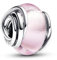 PANDORA Moments Umschlungenes Rosafarbenes Murano-Glas Charm aus Sterling Silber, Kompatibel Moments Armbändern, 793241C00