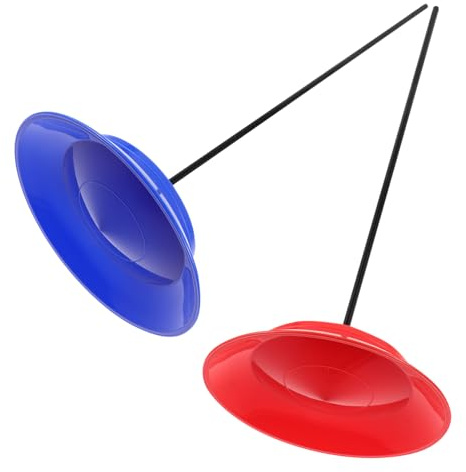 NAMOARLY Piatti Cinesi Giocoleria in Plastico 2 Set con Bastoncini per Migliorare Performance in Feste e Spettacoli di Gruppo per Adulti e Bambini