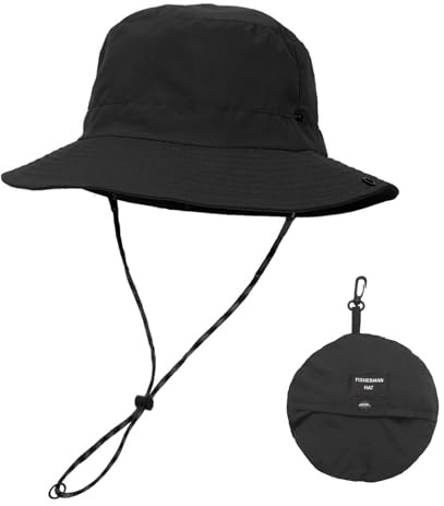 YAMEIZE Summer UPF 50 + Cappello da Pescatore Impermeabile con Stringa - per Donne Uomo di Protezione UV Regolabile Safari Cappello di Pesca Spiaggia Hiking