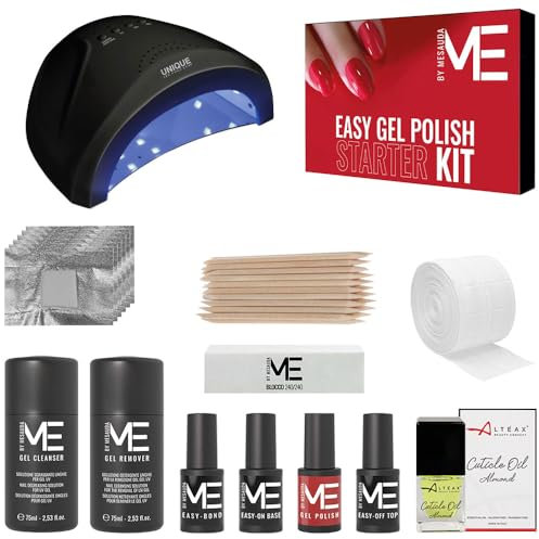 MesaudaME kit Semipermanente Unghie Gel Polish + Fornetto Led 48W - Kit Smalto Semipermanente Unghie New Formula Senza TPO + OMAGGIO ALTÉAX Olio Cuticole Mandorle + Accessori ed Istruzioni