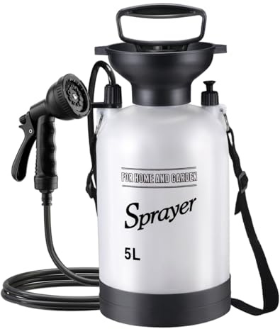 Portable Shower, Portable Camping Shower, 5L with 10 Modes Sprayer Head and 9.84ft Hose for Garden Picnic Hiking Beach Car Cleaning
