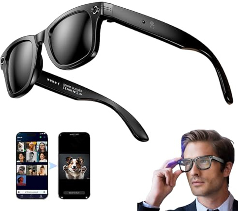 AI smarta glasögon med kamera,IP65 vattentäta Bluetooth-samtal spelar musik smarta glasögon identifierar bilder med chattGPT,fotografering,video,inspelning,smarta glasögon för män och kvinnor,B