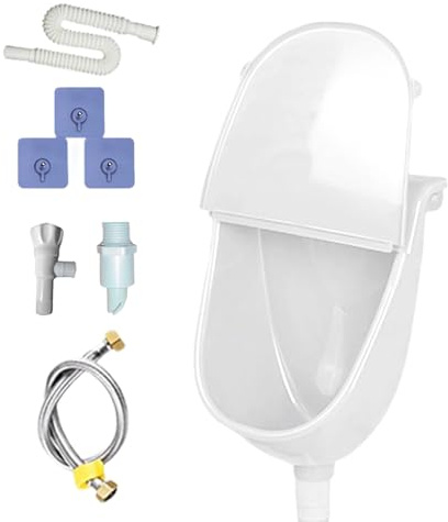 Outdoor Urinal Männer Urinal Mit Deckel Komplett Set 28.5x18x38.5 Cm Wasserlose U-rinal Mit Ablaufschlauch Plastik Wand Pisuar Wiederverwendbare Für Hausgartenwohnheim