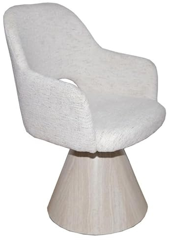 Sillon Giratorio de Made y Tela tapizado en Gris