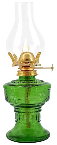 Kerosene Lamp Vintage Flame Adjustable Kerosene Lantern 3x13 Inch Refillable Glass Oil Lantern with Wick Decorative Hurricane Lamp for Home, Party, Camping Oil