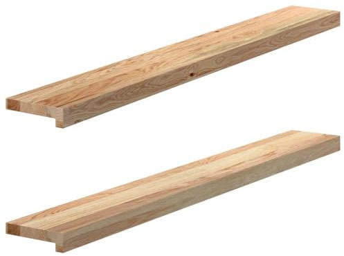 Lot de 2 Appui de Fenêtre, Rebord Tablette de Fenêtre 2 pcs non traité 120x15x2cm bois chêne massif