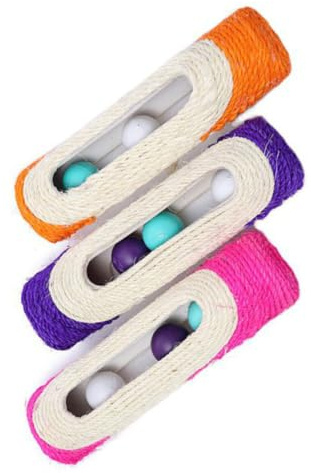 SWOOMEY Rascador para Afilar Uñas con Bola de Anillos de Sisal para Gatos y Lugar de Descanso para Gatos y Perros Color Aleatorio