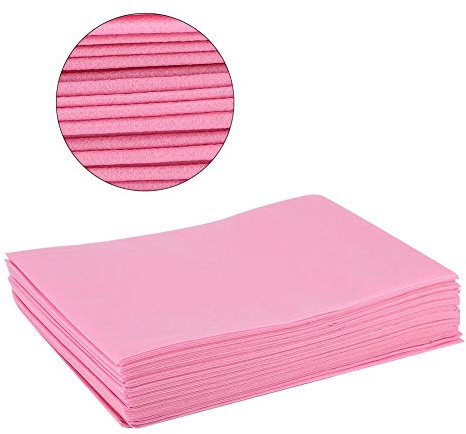 Solinder Salongsängöverdrag Engångsvattentät Oljebeständig för Massagebord och SPA 10-pack Ekonomiskt och Mjukt (Engångslakan rosa)