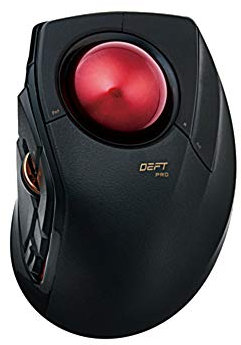 ELECOM DEFT PRO Trackball Mouse, Wired, Wireless, Bluetooth, Finger Control, Ergonomic Design, 8-Button Function, Optical Gaming Sensor, Smooth Red Ball, Windows11, MacOS(M-DPT1MRBK)