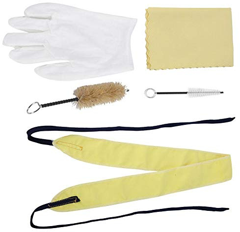 Dilwe Trumpet Cleaning Care Set, Trumpet Cleaning Set with Brushes Cloth Gloves Tube Musical Instrument Maintenance Care Accessory Musical Instrument Accessories
