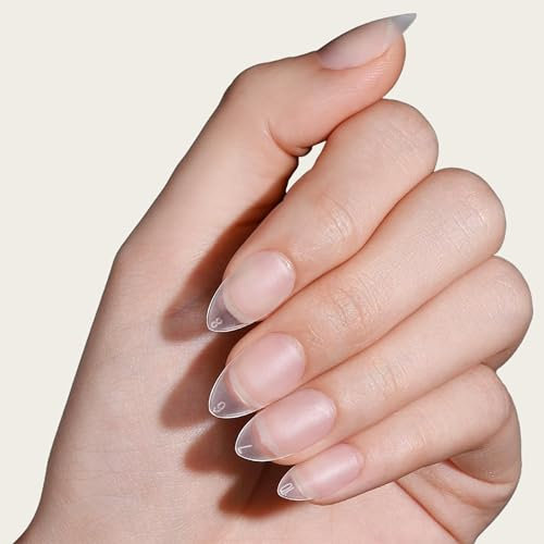 300 Pièces 15 Tailles Capsule Pose Americaine XS Amande Clair Mat Faux Ongles dépoli Couverture Complète Press on Nails pour Extensions D'ongles MERRYAZ