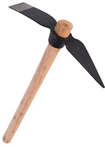 Garden Pick Mattock, One-Piece Forged Steel, 15.7in