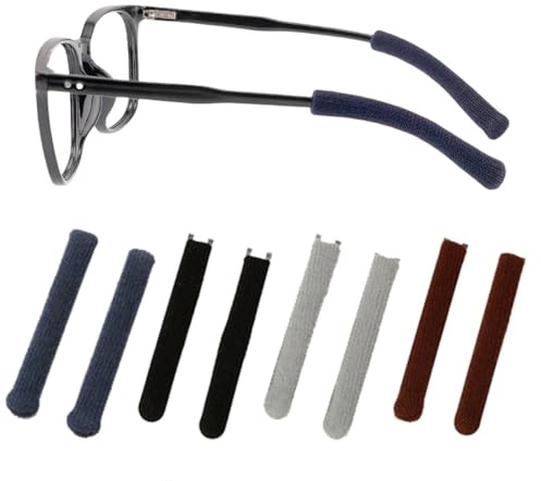 JEYORZY Lot de 4 paires de protège-lunettes antidérapants, crochets d'oreille pour lunettes de lecture, crochets d'oreille universels, coussinets antidérapants pour lunettes de lecture, lunettes de